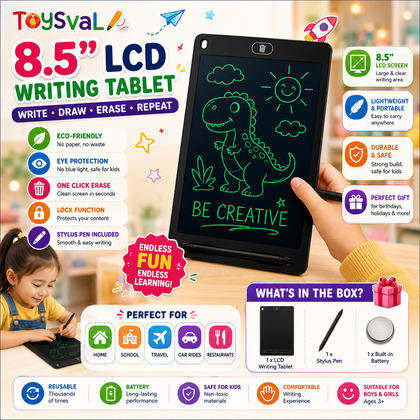 MagicDoodle™ 8.5" Reusable LCD Writing & Learning Tablet for Kids | Erasable Drawing Pad with Stylus