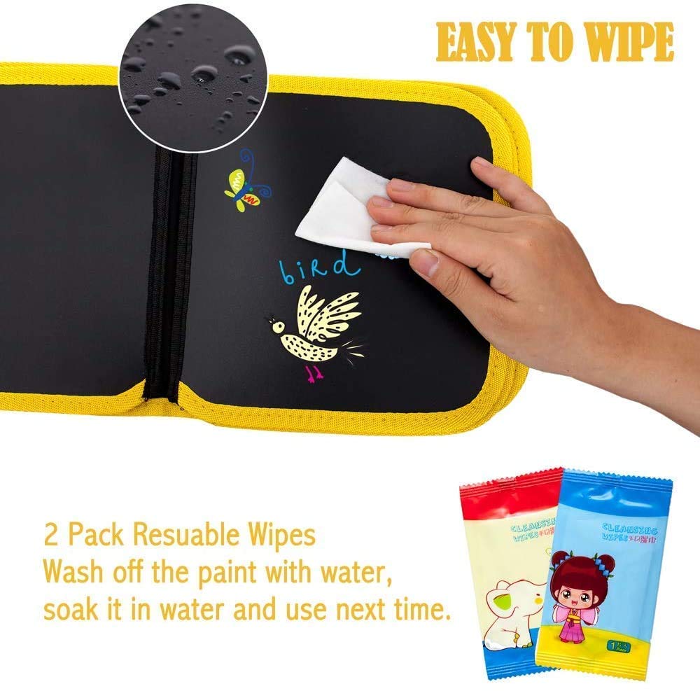 Magic Book for Kids Toddlers | Activity Toys Reusable Drawing Pads with Watercolor Pens (6 pages)