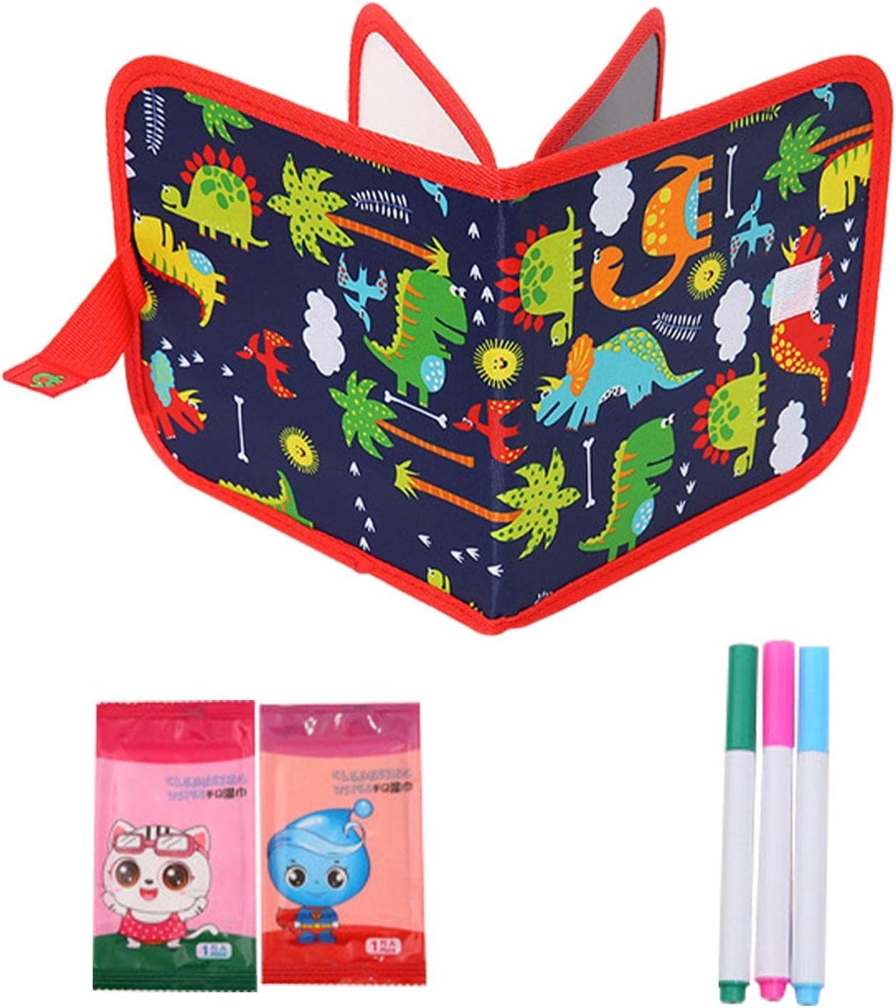 Magic Book for Kids Toddlers | Activity Toys Reusable Drawing Pads with Watercolor Pens (6 pages)