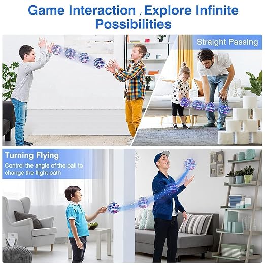 Flying Ball Spinner | Boomerang Magic Balls Flying | USB Rechargeable Built-In RGB Lights 360°Rotating