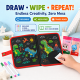 Magic Book for Kids Toddlers | Activity Toys Reusable Drawing Pads with Watercolor Pens (6 pages)